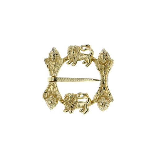 Horn ring lion with laus thorn, gold plated