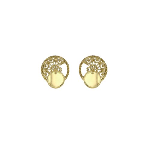 Filigree eyelets with foliage, gold plated