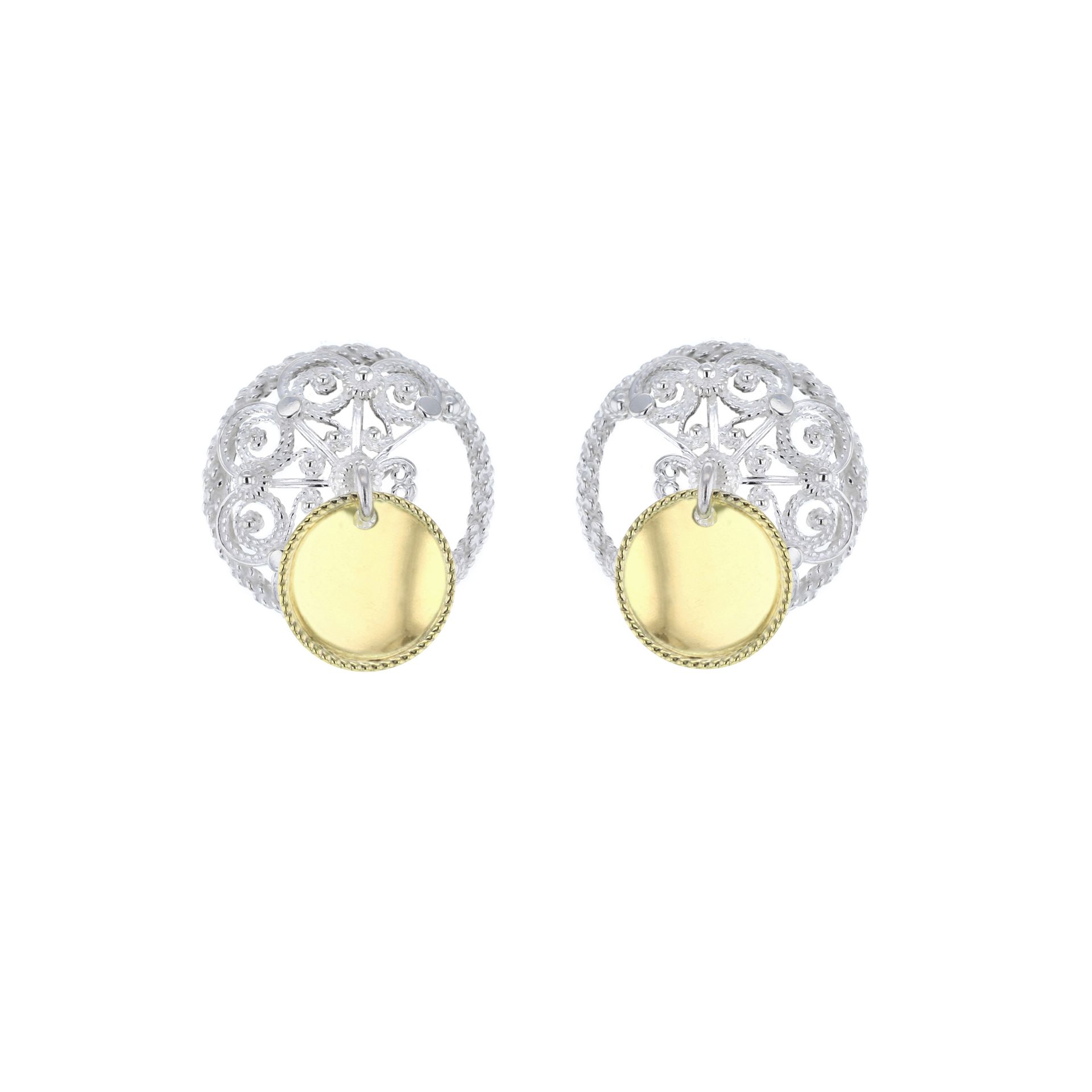 Filigree eyelets with foliage, gilded and gold plated