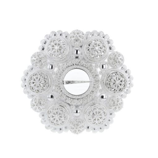 Large ball brooch with engraved edge, light