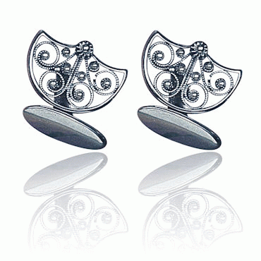 Cufflinks Bergen No. 1, oxidized