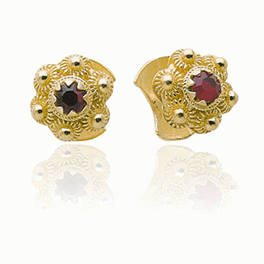 Cufflinks Fana No. 2 with red crystal gold plated