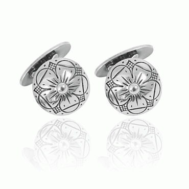 Cufflinks No. 18 with bottom, oxidized