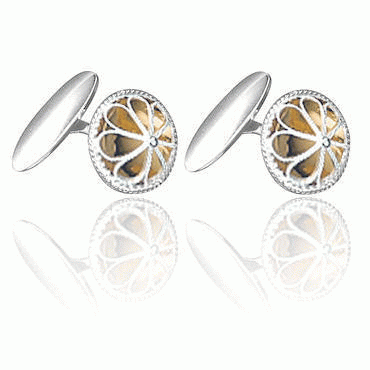 Arm buttons no. 24 large light gold plated