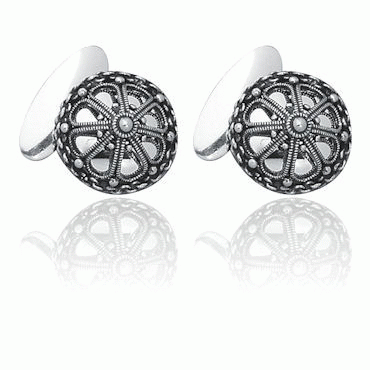 Cufflinks No. 26 with bottom, oxidized