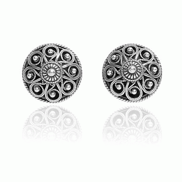 Cufflinks No. 3 with post, oxidized