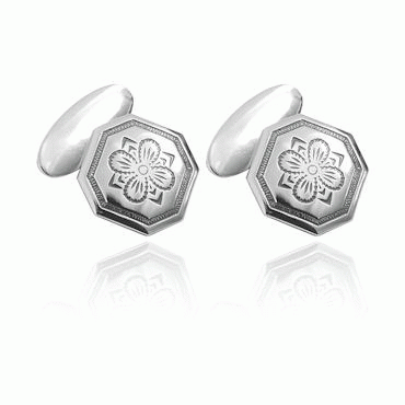 Cufflinks No. 8-edge, oxidized