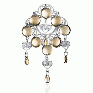 Children's brooch No. 14, gilded and gold plated Nordland