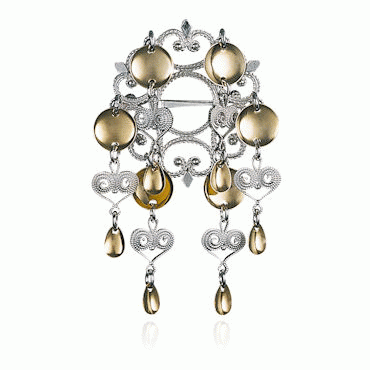 Children's brooch No. 15, gilded and gold plated