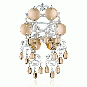 Children's brooch No. 16, gilded and gold plated