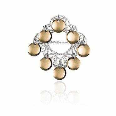 Children's brooch No. 17, gilded and gold plated Nordland