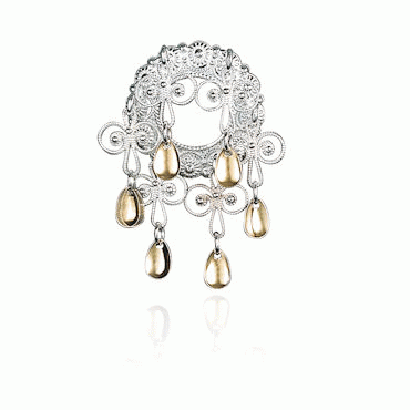 Children's brooch No. 2, gilded and gold plated