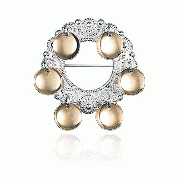 Children's brooch No. 6, gilded and gold plated