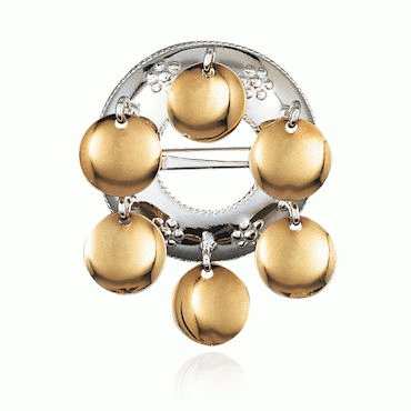 Children's brooch No. 7, gilded and gold plated