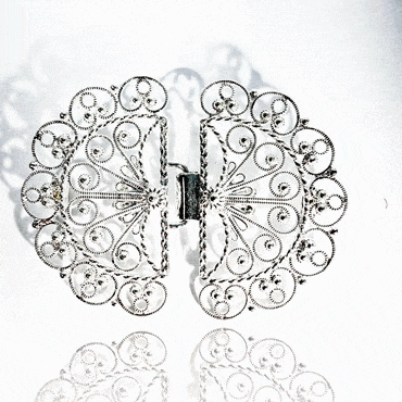 Belt buckle Bergen No. 2, gilded for leather belt