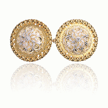 Belt buckles no. 29 with frills light gold plated, sewn on