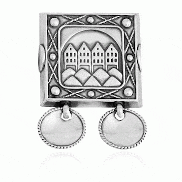 belt plaque the seven mountains, oxidized with bowls