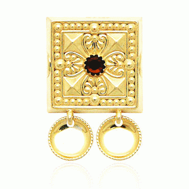 belt plaque No. 29 gilded with bowls and red crystal