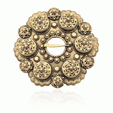 Boole brooch No. 17 old gold plated