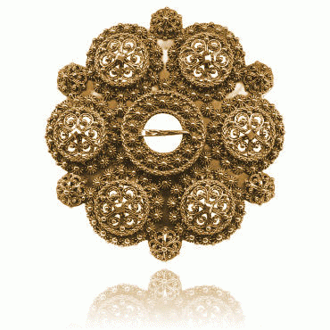 Boole brooch No. 2 old gold plated