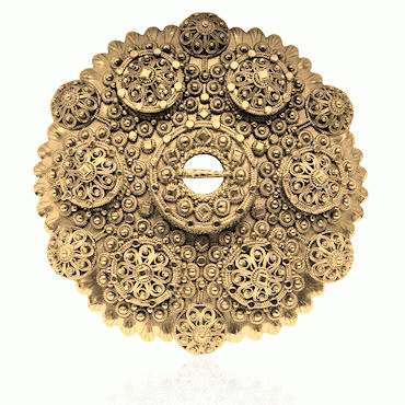 Bol Brooch No. 22 old gold plated