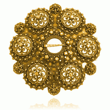 Boole brooch No. 7 old gold plated