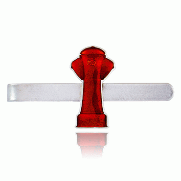 Fire hydrant grinding pin silver and red glass enamel