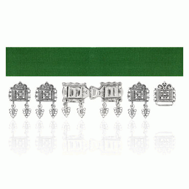 Bunad belt teal complete with, oxidized silver