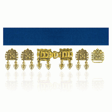 Bunad belt blue complete with gold-plated silver