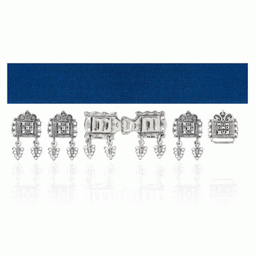 Bunad belt blue complete with, oxidized silver