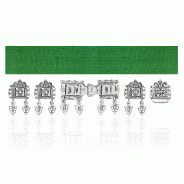 Bunad belt grass green complete with, oxidized silver