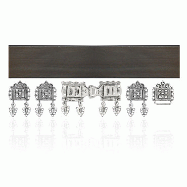 Bunad belt black leather complete with, oxidized silver