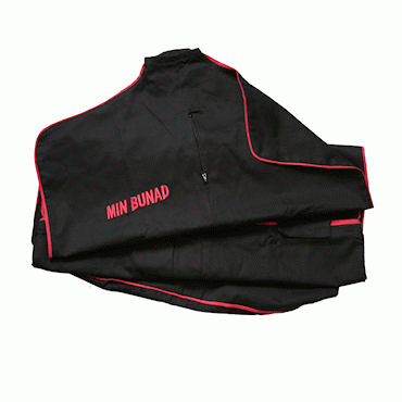 Bunad bag black with red edges long
