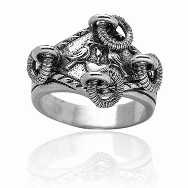 Bunad ring No. 23, oxidized