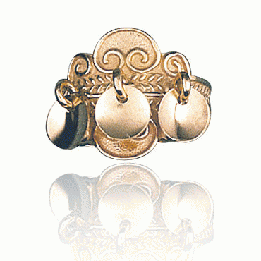 Buna ring No. 5 gold-plated with bowls