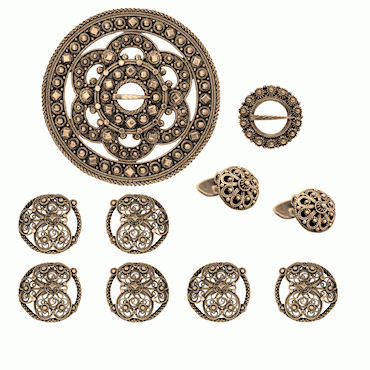 Bunadsilver package belt loop no. 1 old gold plated