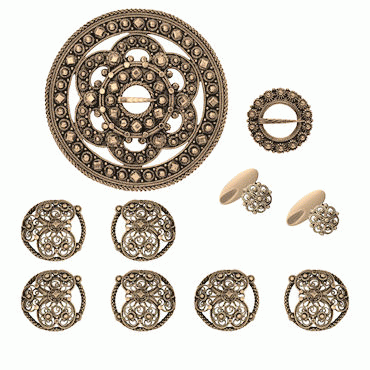 Bunadsilver package belt loop no. 2 old gold plated