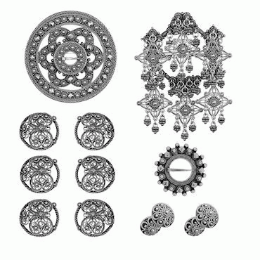 Bunadsilver package belt stack no. 3 oxidized