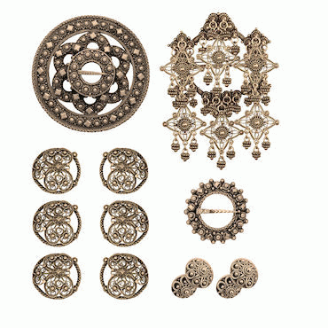 Bunadsilver package belt loop no. 4 old gold plated