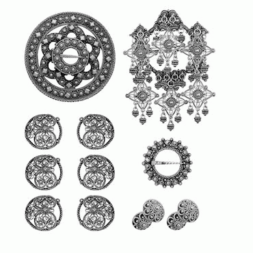 Bunadsilver package belt stack no. 4 oxidized