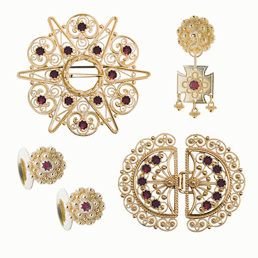 Bunadsilver package Fana no. 2 gold plated Complete