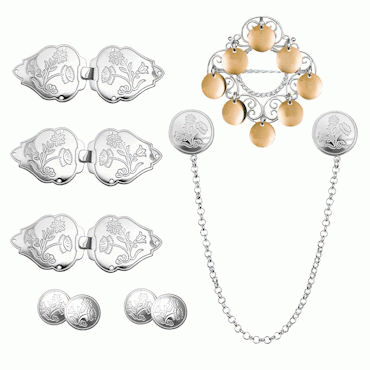 Bunadsilver package Nordland no. 1 light gold plated