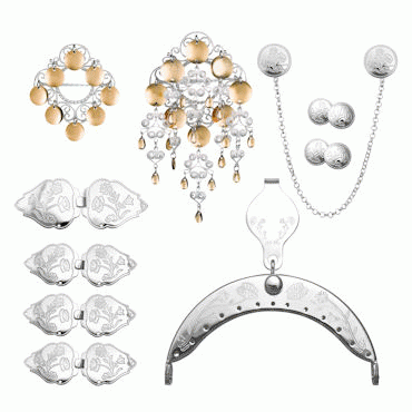 Bunadsilver package Nordland no. 2 light gold plated complete