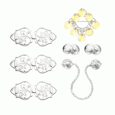 Bunadsilver package Nordland no.1 pressed light gold plated