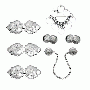 Bunadsilver package Nordland nr.1 pressed oxidized