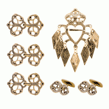 Bunadsilver package Romerike no. 1 old gold plated