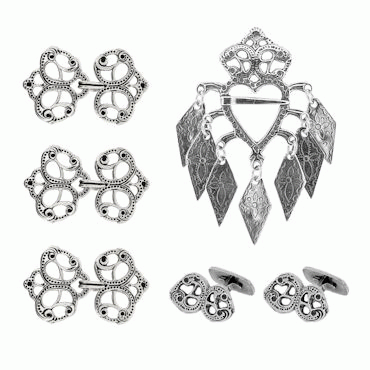 Bunadsilver package Romerike no. 1 oxidized