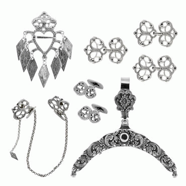 Bunadsilver package Romerike no. 2 oxidized