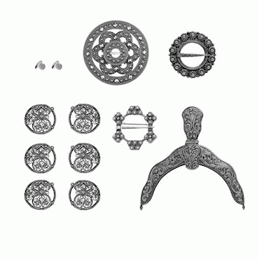 Bunadsilver package Telemark no. 3 oxidized