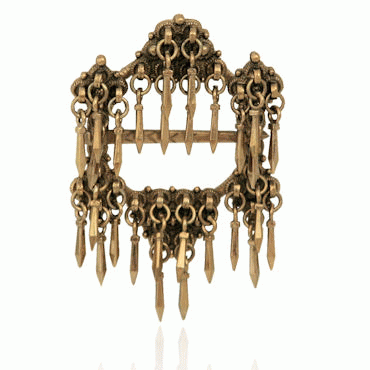 Barley grain ring No. 8 old gold plated